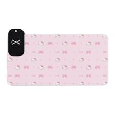 Pink Kawaii Hello Kitty Gaming Mouse Pad Wireless Charging LED Desk Mat