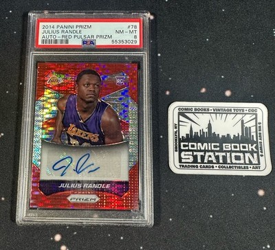 Julius Randle #78 2014 Panini Prizm Autograph Red Pulsar Prizm PSA 8 NM-MT GD