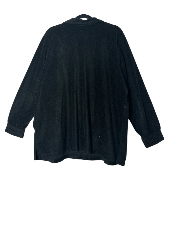 Suéter Top Bob Mackie Mujer 2X Plus Negro Adornado Bordado Cremallera Acogedor Foto 2 de 4