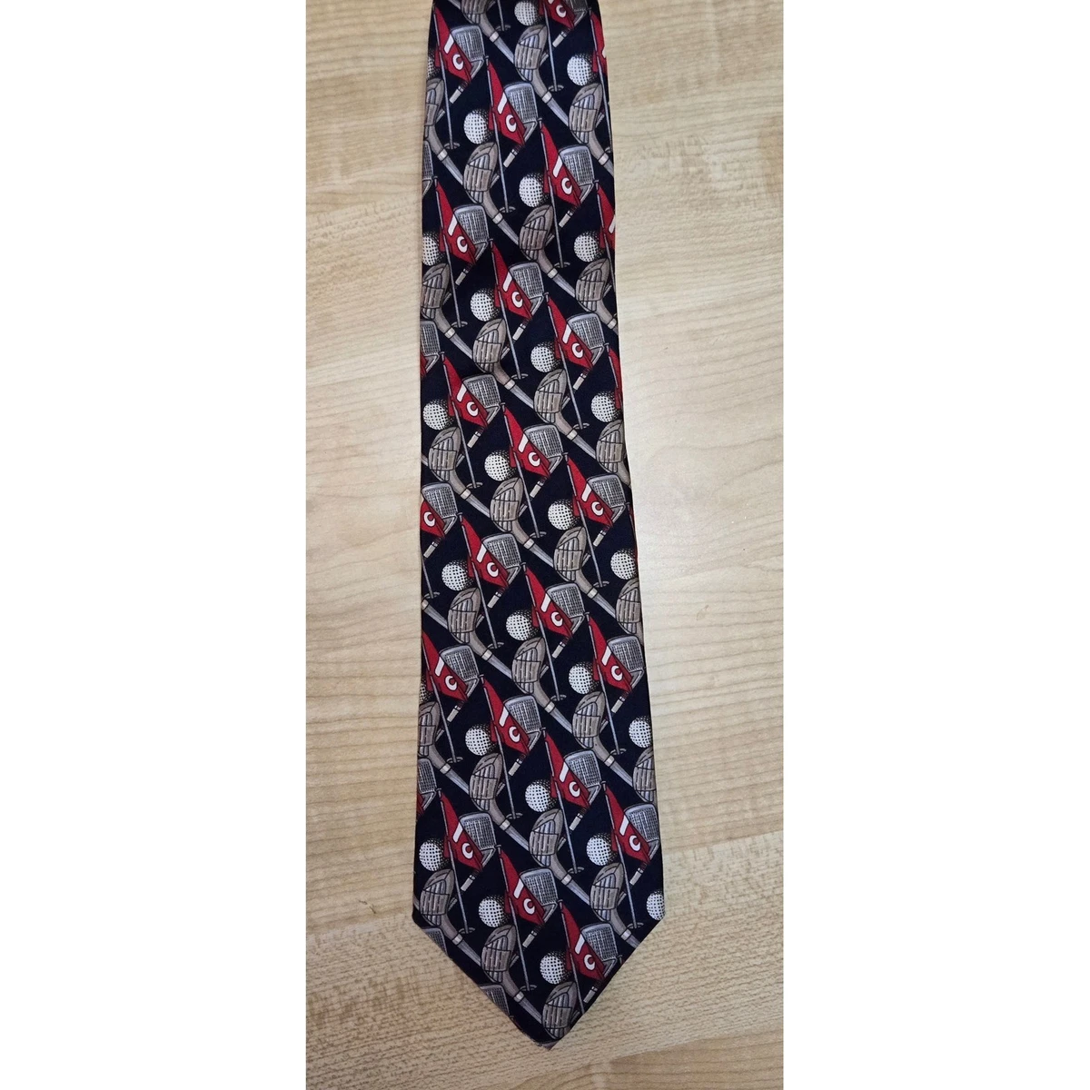 Cravate Homme Roundtree & Yorke 100% Soie - Occasion, Motif Géométrique Multicolore, Longueur Classique