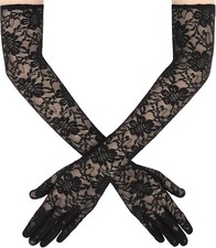 Lace Gloves Women, Elegant Long Elbow Opera Lace Gloves, Tea Party, Cocktail, Op