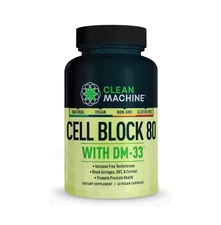 Clean Machine Cell Block 80 – Vegan Testosterone Support, Estrogen Blocker, 60ct