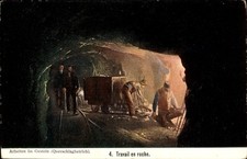 Künstler Ak Arbeiten im Gestein, Querschlag Betrieb, Bergbau unter... - 4674245