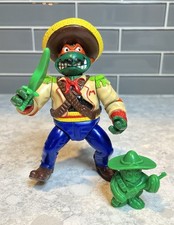 Vintage TMNT Ninja Turtles Wacky Wild West Bandito Bashin' Mike with Sidekick 92
