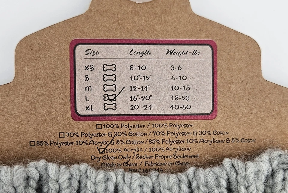 Suéter tejido gris Pret a Paw para perros nuevo con etiquetas - talla grande, azul, verde, blanco Foto 3 de 4