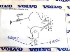 Volvo B18 122S, 1800, 544 SU Carburetor Choke Cable Attachment Parts