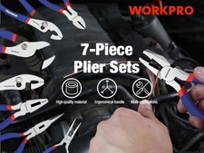 WORKPRO 7PC Pliers Set 8-inch Groove Joint Pliers 6-inch Long Nose Carbon Steel