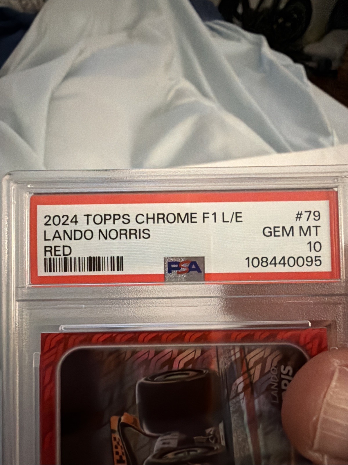 🤩2024 TOPPS CHROME F1 LOGO EDITION LANDO NORRIS RED 4/5🔥📈PSA 10 view 3