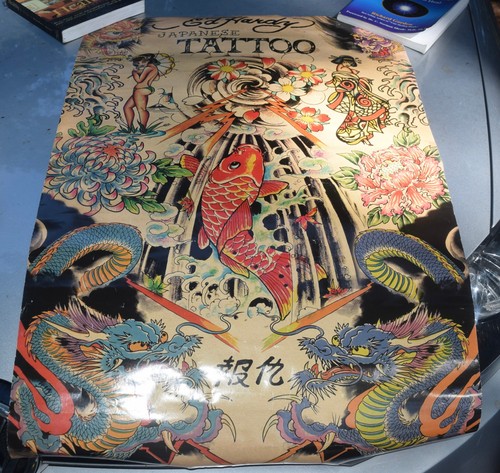 24W"x36H" JAPANESE TATTOO by ED HARDY - ASIAN DRAGON GRAFFITI TATTOO ART CANVAS