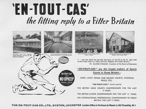 EN TOUT CAS CO Sporting Courts Vintage Advertisement 1938
