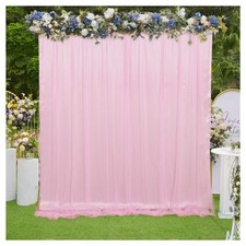 Pink Backdrop Curtains Tulle Backdrop Panels 5ftx7ft Sheer Photography Backgr...