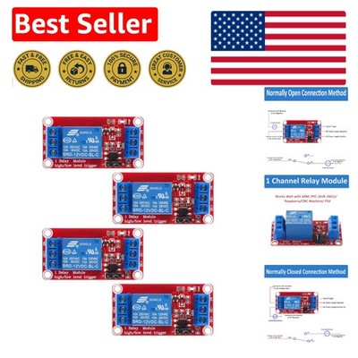Versatile 12V Relay Module with Strong Performance - Pack of 4 for Electronics