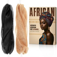 African Net Sponge Authentic - Back Scrub Exfoliating Net Sponge with Knots - 2