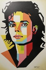 Michael Jackson Original Art Large Acrylic on Canvas Mackenson 2001