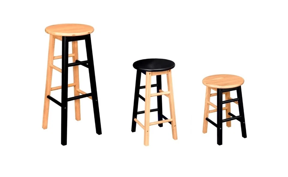 Barhocker aus Kautschukholz - Stabiler Barstuhl in 3 Größen - Bild 3 von 4