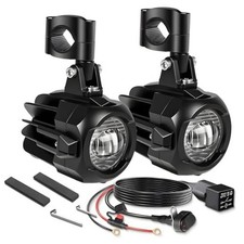 Motorcycle Auxiliary Lights LED Kit 70W Round Driving Fog Light White with