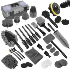 Car Detailing Kit, Car Detailing Brush Set, Car Cleaning Kit, Auto Grey