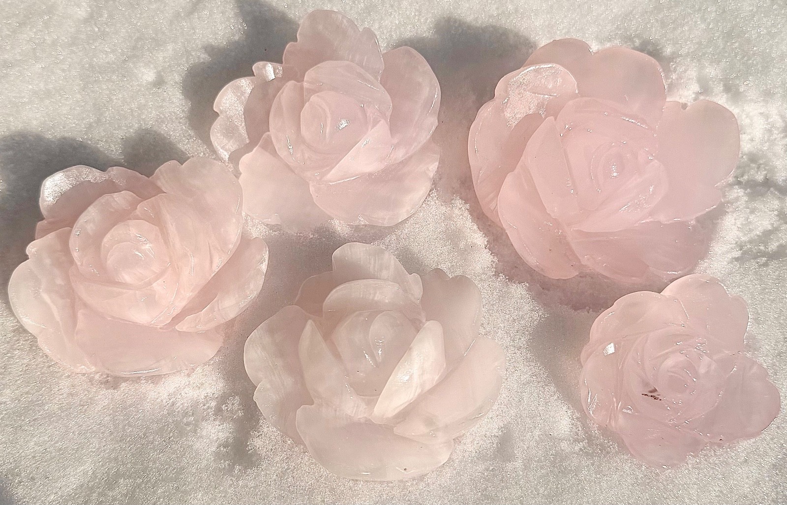 Wholesale Lot 4-5 Pcs Natural Mangano Calcite Flowers Crystal Healing Energy
