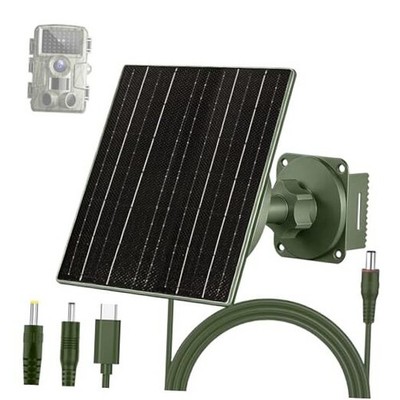 5W Solar Panel with 5200mAh Battery, 6V/12V Adjustable Output for Trail Green