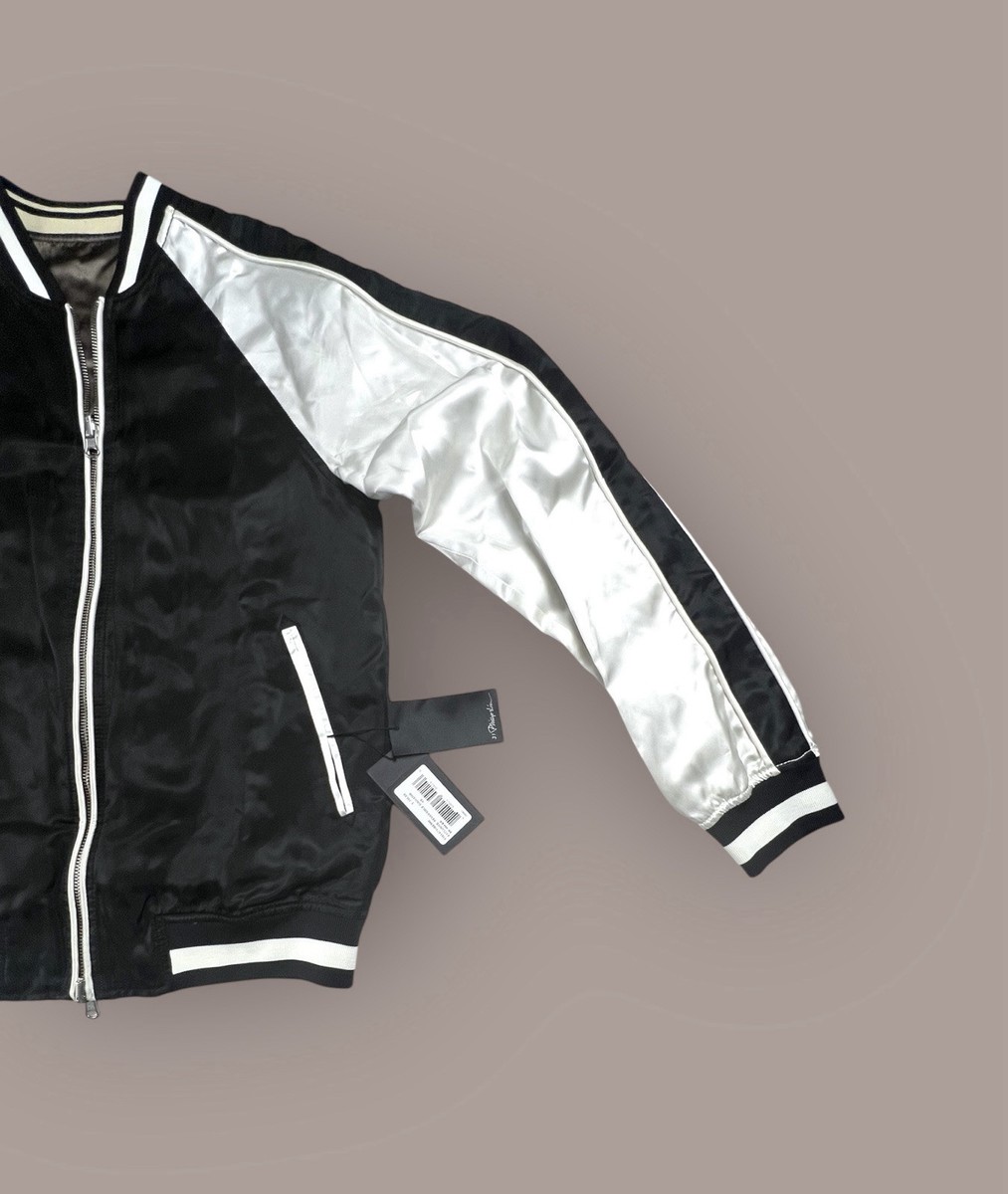 3.1 Phillip Lim Black Mens White Brown Reversible Souvenir Jacket
