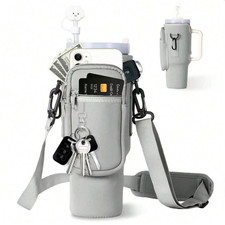 1PC Water Bottle Carrier Bag With Phone Pocket Water Bottle Holder Pouch UK