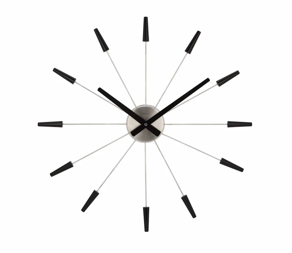 NeXtime wall clock PLUG INN, very quiet, black, made of stainless steel JP NEW - Image 2 of 4