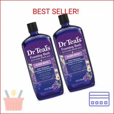 Dr Teal's Foaming Bath with Pure Epsom Salt, Sleep Blend with Melatonin, Lavende