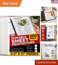 Reinforced Clear Sheet Protectors for 8.5x11 Documents 200 Count Bulk Pack