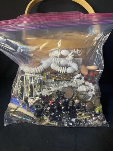 Vintage to Now Mystery Costume Jewelry Lot Wearable Junk Craft Art 4lbs 4oz
