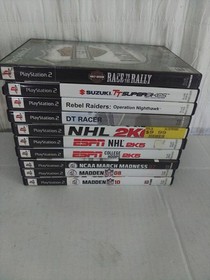 Sony PlayStation 2 Slim 2 Controllers, Cords & 10 Games. 