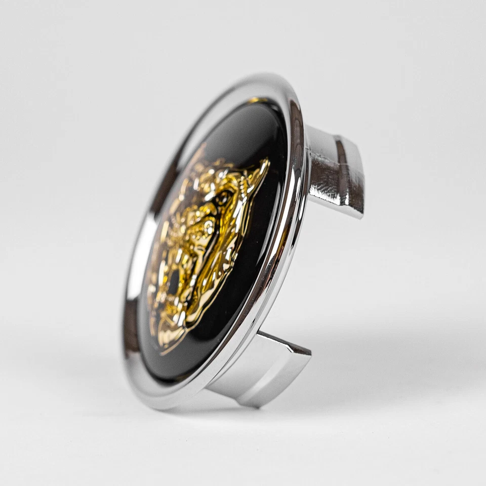 Conjunto de crachá de roda Jaguar motivo de roda 1988-2012 preto/dourado MXF6249AA MNA6249 - Imagem 3 de 4