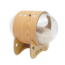 Modern Wooden Spaceship Warm Cozy Pet Beds Space Capsule Wooden Pet Cats House