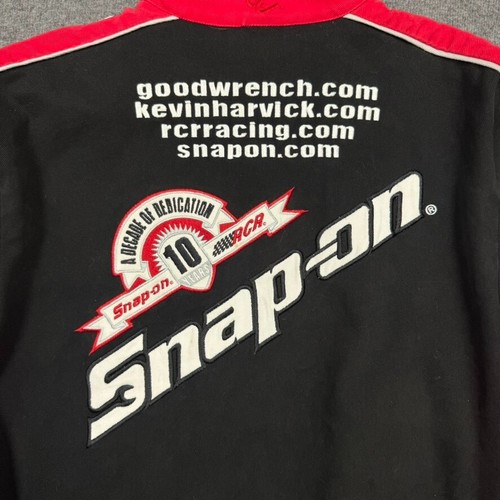VTG Kevin Harvick Snap-on Racing Jacket Mens M Black Chase Authentic Embroidered - Picture 13 of 17