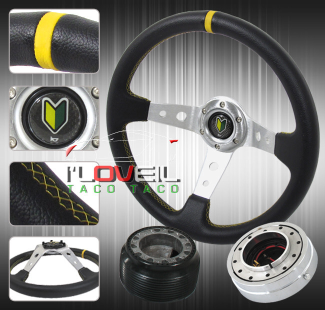350mm Detachable Steering Wheel Kit Short Quick Release + Hub Adapter