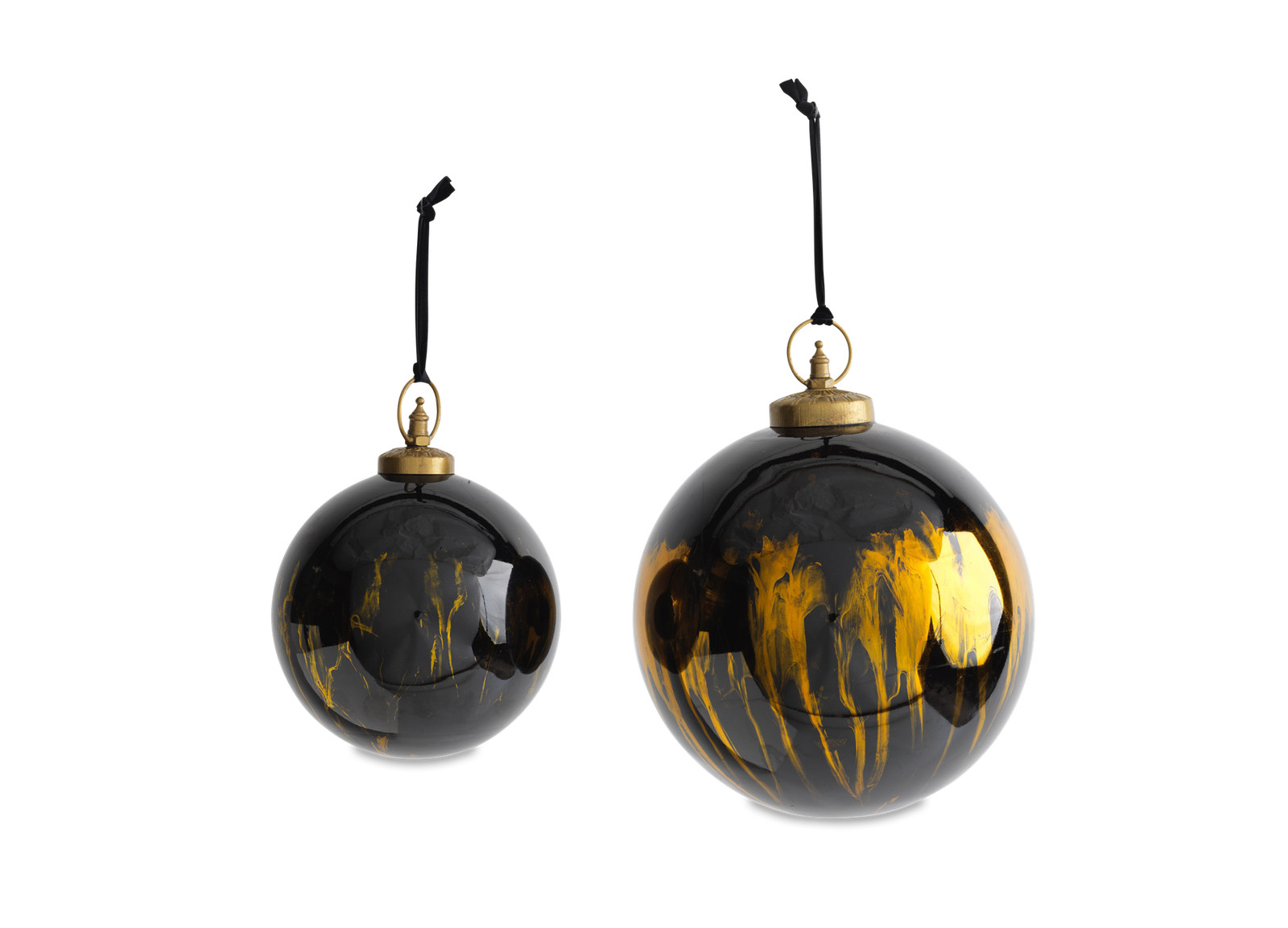 Danoa Giant Bauble - Round - Aged Amber & Black DB4602 - Large - Nkuku