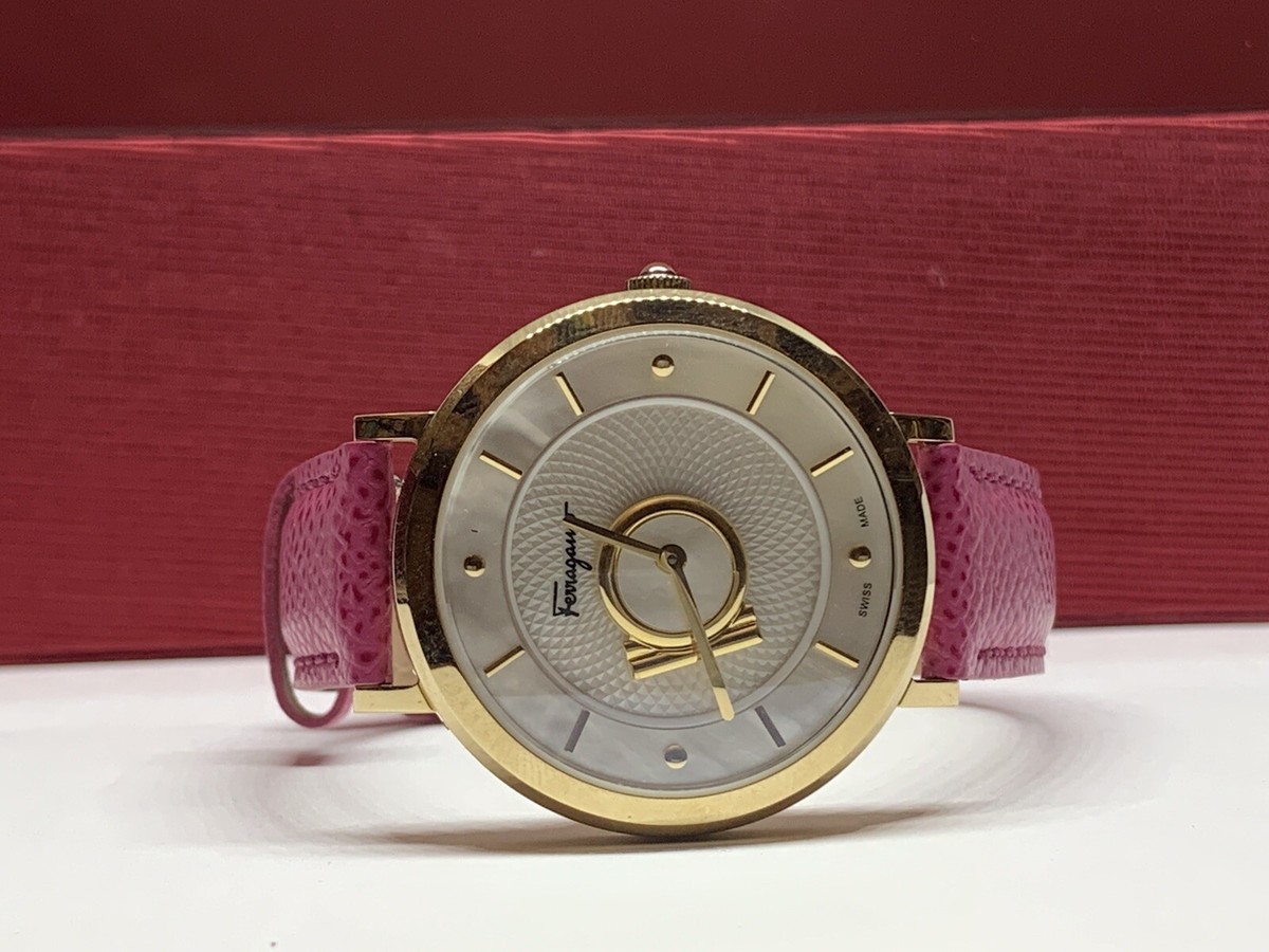 Ferragamo Women Pink Leather Analog White Dial Quartz Watch with Winder BL152 Ferragamo Women Pink Leather Analog White Dial Quartz Watch  main image 2