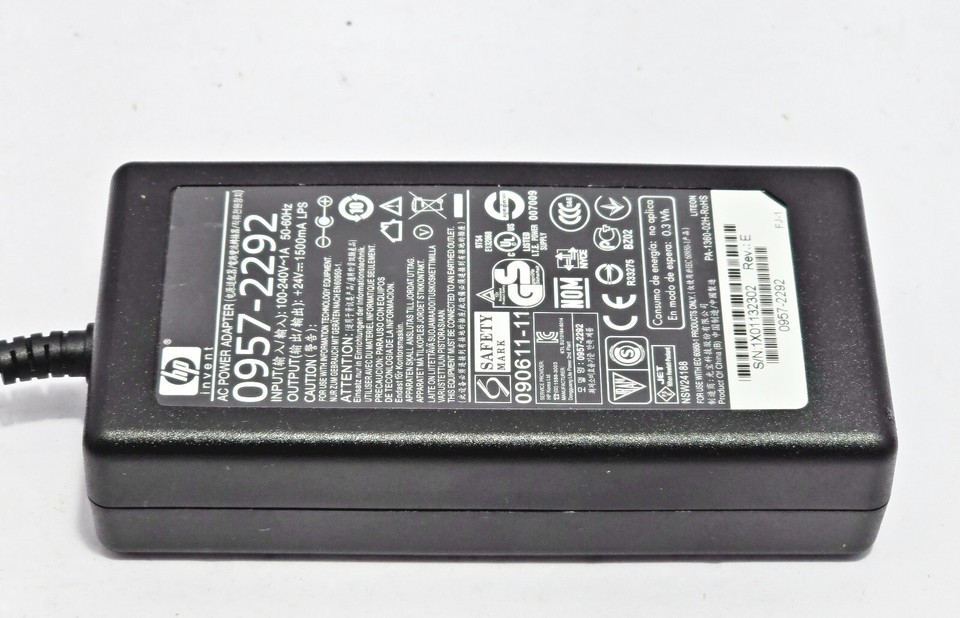 Genuine HP AC Power Adapter 0957-2292 +24V 1500mA for ScanJet Printers ...