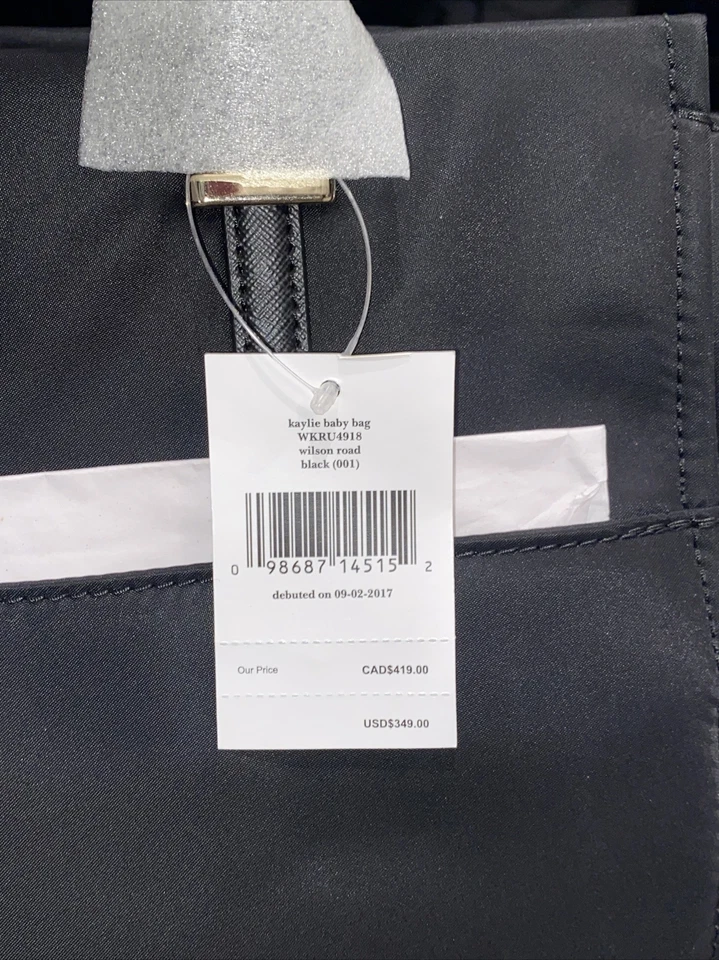 Bolso de Pañales Kate Spade New York Kaylie Bebé Negro + Cambiador Nuevo con Etiquetas Foto 3 de 4