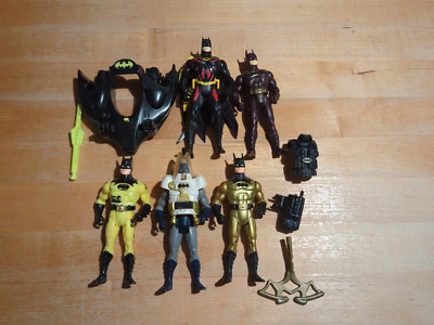5 Vintage 1990s Kenner Batman Figure LOT Deep Dive Blast Cape Artic Aero Strike