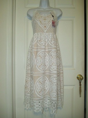 moonlit night cross back crochet cami dress