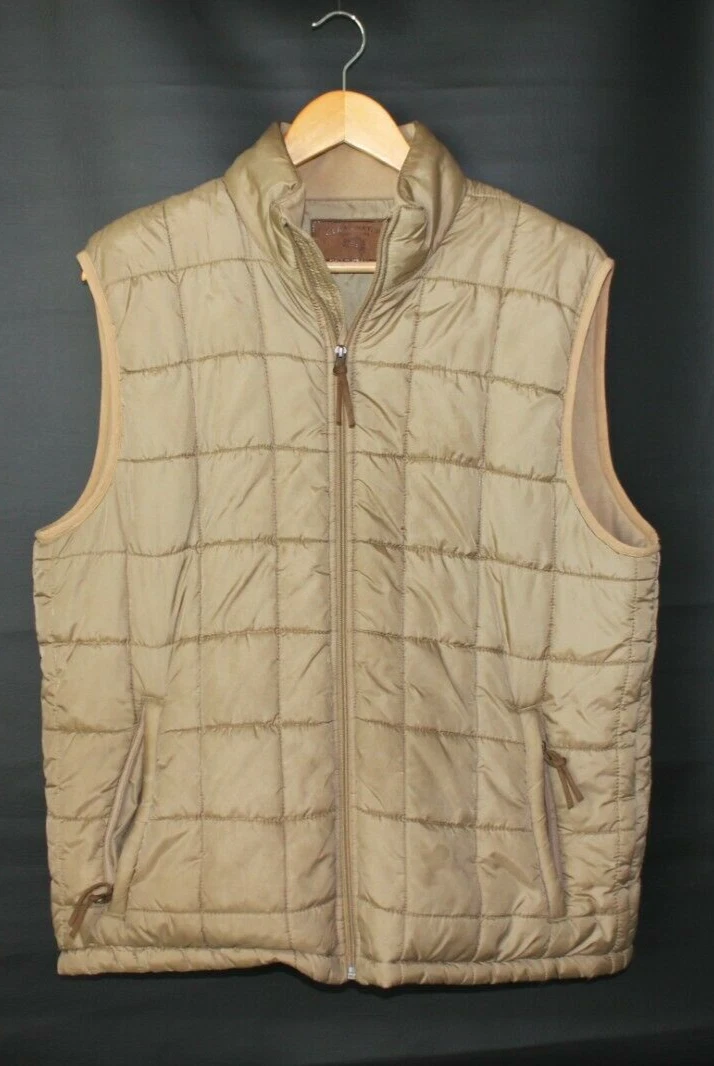 Clearwater Outfitters Men's size Medium Tan Beige Polyester Puffer Vest