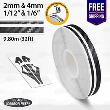 CARBON FIBER BLACK 1/12" & 1/6" Vinyl Pinstriping Stripe Double Line Sticker