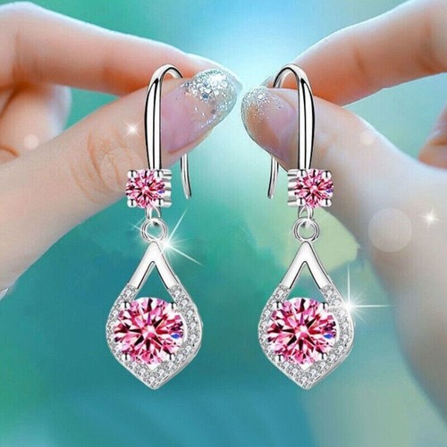 White Earrings 925 Sterling Silver Pearl Drop Earrings Elegant