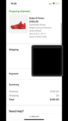 Kobe 6 Reverse Grinch Size 9.5