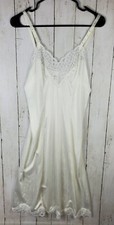 Vintage Pure Luxury White Night Slip Gown Women's 10/32 Lace detail Made in USA