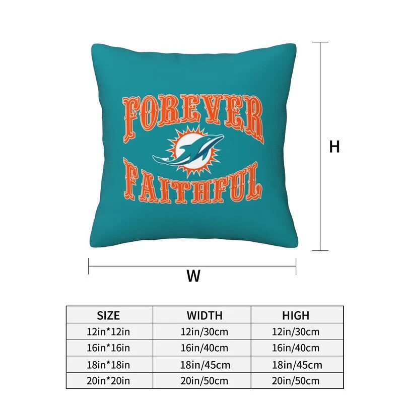 Miami Dolphins Forever Faithful Throw Pillow Covers