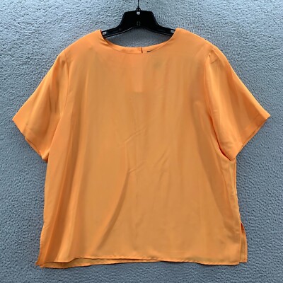 NOTATIONS Blouse Womens 1X Top Short Sleeve Orange*