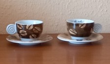 THUN Café de volo 2 Cappuccino Tassen Spiralgriff Motiv Kaffeebohnen