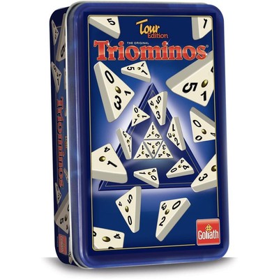 Goliath 60632 Triominos Tour Edition-das spannende Anlegespiel-ab 6, Metallbox