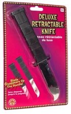 DELUXE RETRACTABLE DAGGER Prank Joke Gag Trick Fake Weapon Knife Blade Toy Prop
